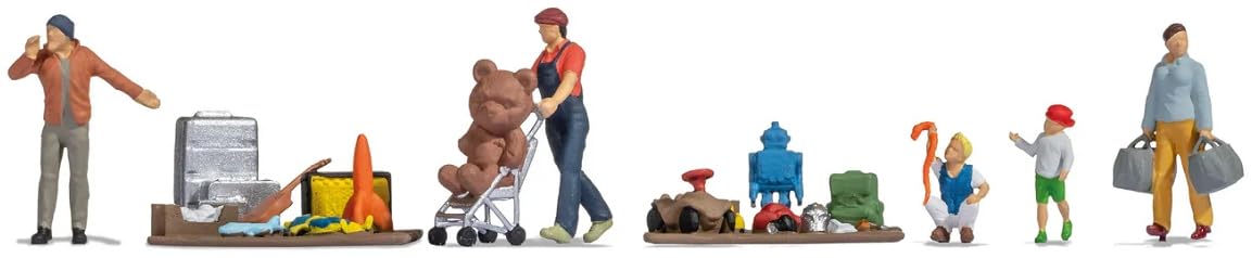 Noch H0 Flea Market Set 3 Painted Standing
