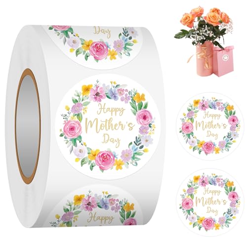 Stickers Happy Mother's Day de 3,8 cm pour exprimer votre tendresse sur vos enveloppes et cadeaux