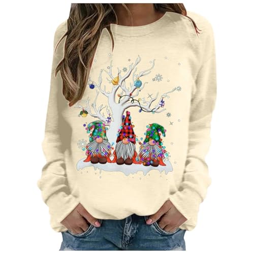 Sweat-shirt à manches longues femme idéal pour les fêtes de Noël en famille