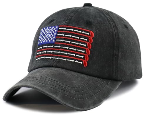 Image of American Golf USA Flag Hat for Men Women, Vintage Adjustable Cotton Golfing Baseball Cap