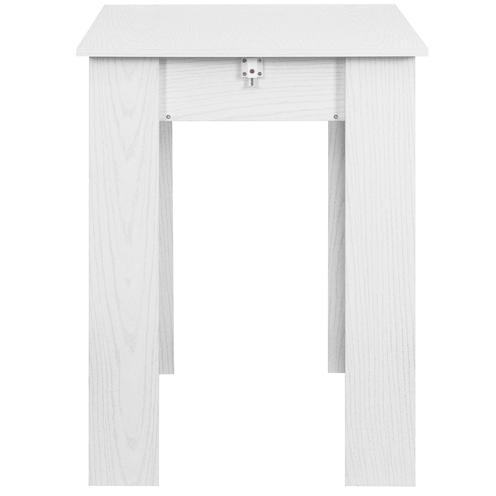 Shally Dogan Tavolo Allungabile Sala da pranzo Bianco da 90 x 60 cm a 120 x 60 cm, Design Moderno, Estensibile Salvaspazio, Ideale per Sala Pranzo, Soggiorno, Cucina, Arredamento (Bianco Frassinato)