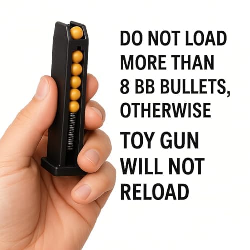 VELINOR Pull-Back Action Toy P729 Gun with 200 BB Bullets | Long Range Shooting Pistol for Kids & Adults | Removable Magazine | Strong Spring Power | Safe Plastic BB Pellets 4
