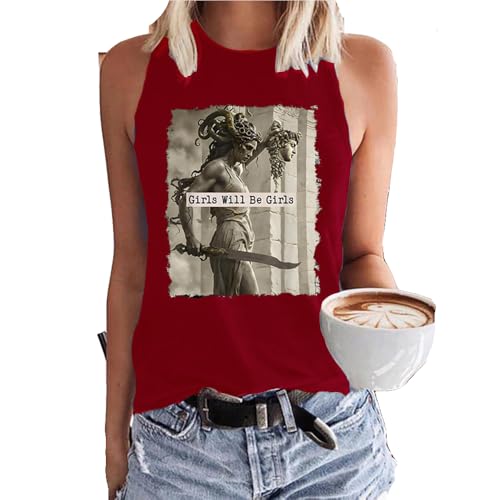 Girls Will Be Girls Medusa Tank Top Feminist Funny Tee