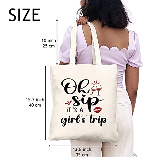 Girls Weekend Canvas Tote Bags for Women Girls Trip Shoulder Bag for Trip Reusable Bag for Summer Vacation2