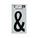 Hy-Ko 2 in. Reflective Black Vinyl Special Character Ampersand Self-Adhesive 1 pc.