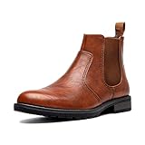 Men's Chelsea Boots Slip-on Formal Dress Boots for Men Casual Ankle Men Boots(A20715-BRN-44)
