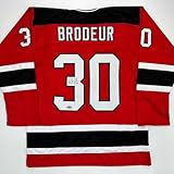 Facsimile Autographed Martin Brodeur New Jersey Red Reprint Laser Auto Hockey Jersey Size Men's XL