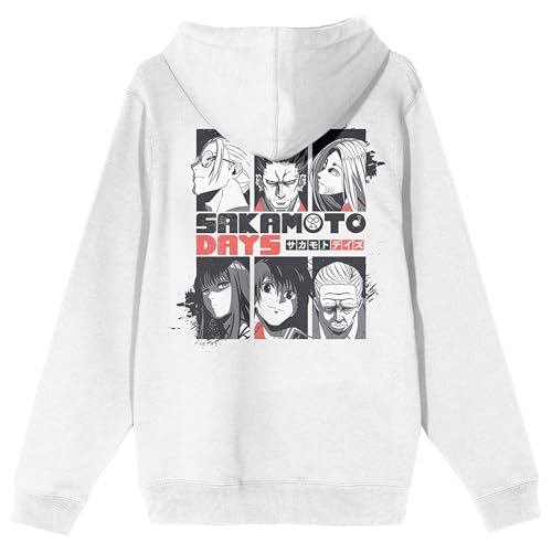 Bioworld Sakamoto Days Sakamoto Days Characters, Logo text, Splatter effects on White Adult Hoodie3