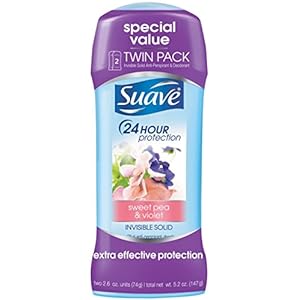 Suave Naturals Anti-Perspirant Deodorant Invisible Solid, Sweet Pea & Violet, 2.6 oz, 4 pack