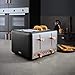 Tower Cavaletto Kitchen Set, 1.7L Rapid Boil Kettle & 4 Slice Toaster, Black and Rose Gold, T10044RG, T20051RG