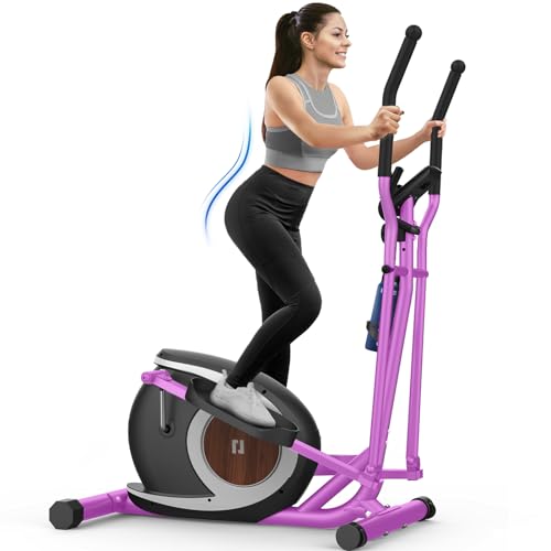 Vélo Elliptique, Elliptique Magnétique Ultra-Silencieux avec 16 Niveaux de Résistance, écran LCD, Pédale Antidérapante, Porte-Bouteille, Capacité de Charge 265 LBS, Appareil Elliptique à Ddomicile