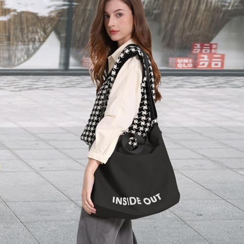 Image of Canvas Tote Bag For Women inside out bag Crossbody Handbag with Adjustable Strap and Coin Purse for Work,Travel,Grocery