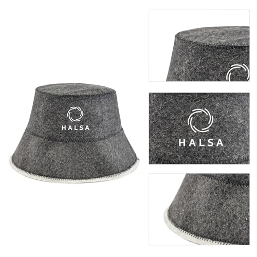 image for Halsa Sauna Hat, Natural Wool Sauna Cap for Men and Women, Eco-Friendl