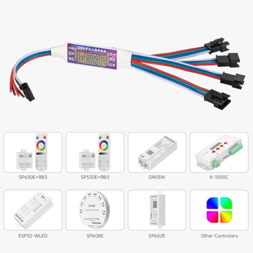 Image of BTF-LIGHTING WS2815 WS2805 SK9822 WS2801 IC etc SPI SMD 4PIN LED TTL Amplifier 1 to 4 Support 4PIN Addressable LED Strip Lights,String,Matrix Panel,Module etc DC5V DC12V DC24V