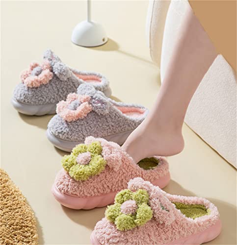 Women's Floral Cotton Soft Indoor Anti-skid Plush Slippers2
