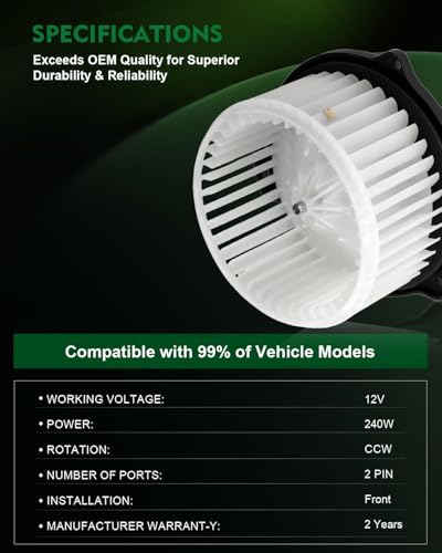 Image of HVAC Heater Blower Motor with Fan Cage for:-Toyota Corolla 2002 2003 2004 2005 2006 2007 2008, for Matrix base xr 2003 2004 2005 2006 2007 2008, A /C Blower Motor Replace OE# 700057 8710302370