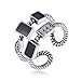 Produktbild ChicSilver 925 Offener Ring Schwarzer Tropfwürfel Ring mit Zirkon Verstellbarer Ring Verlobung Schmuck