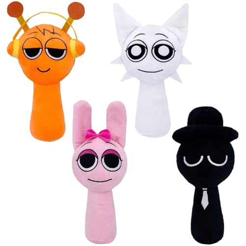 Chennyfun 4 Pcs S-prunki Plush Toys,S-prunki Toys Doll,S-prunki Plushies Merch, S-prunki Plush Toy for Kids, Soft Stuffed Animal Pillow Figure Doll for Christmas Birthday Gifts for Adult and Kids