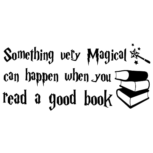 Image of Something very Magical can happen when you read a good book Magic Wand Vinyl Wall Decal Study Room Library Décor Art Letters Decoration
