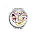 Heart Shape Red Telephone Booth Britain UK Hand Compact Mirror Round Portable Pocket Glass
