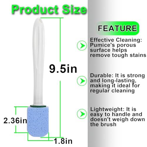 Image of Pumice Stone Toilet Stick,Pumice Chisel Sticks Cleaning,Pumice Stine Scrubber and Cleaner for Toilet Bowl,Bathroom,Kitchen,6Pcs Pumice Stone and 1 Long Handle (6Pcs-B)