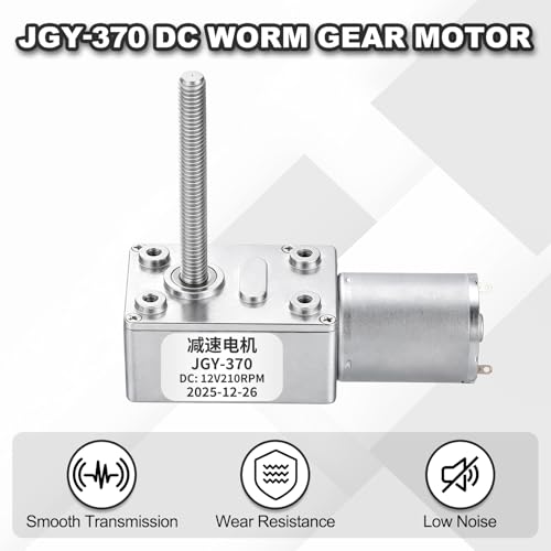 Motor de engranaje helicoidal CC de 12V y alto par con eje M6 de rosca 5
