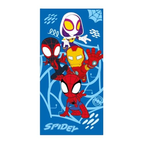 Aymax Kinder Strandlaken Strandtuch Handtuch Badetuch Duschtuch für Mädchen und Jungen Polyester 70x140 cm (Spidey)