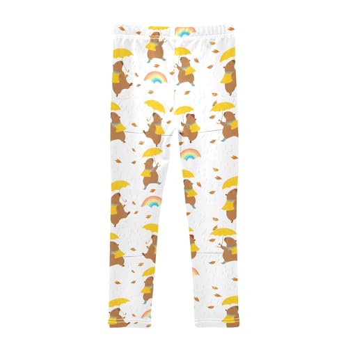 Capybara Take an Umbrella Girls Leggings Athletic Pants Tights Stretch Bottom2