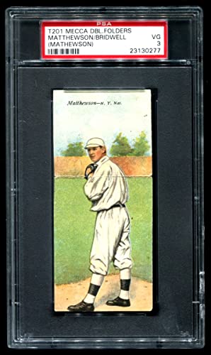 1911 T201 Mecca Christy Mathewson/Al Bridwell New York Giants (Baseball Card) (Misspelled Matthewson) PSA PSA 3.00 Giants