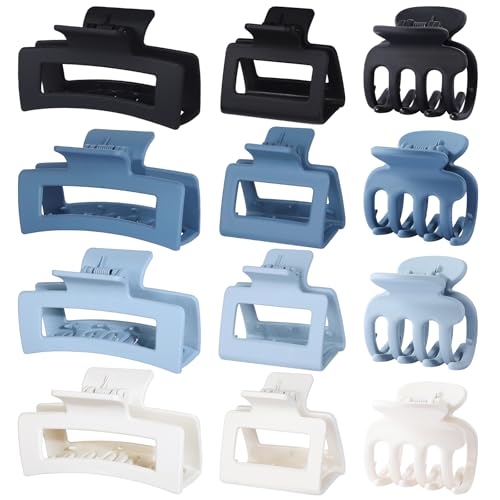 SMKSL 12 Pcs Hair Claw Clips for Women &amp; Girls 3 Styles Hair Accessories