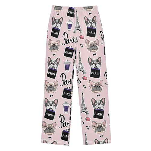 Boys' Pants Cute Dog Paris Long Bottoms Jogger Pants Elastic Waist Trousers with Pockets S-XL