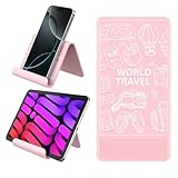 Huogantom Airplane Phone Holder Mount, Travel Essentials Flexible Phone Holder, Airplane Tablet Holder for Flying, Desk, Compatible with iPhone, Smartphone, Tablet, Pink