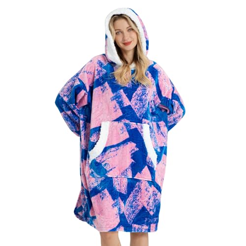 Winthome Light and Soft Blanket Hoodie for Women Men Adults Teens Oversized Fleece Hoodie One Size Fits All