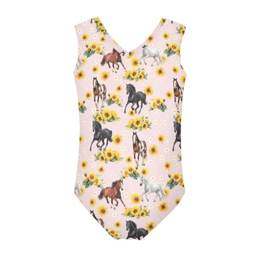 Image of Swimsuits for Girls 3-14 Summer Kids Bathing Suits Gymnastics Leotards One Piece Swimwear