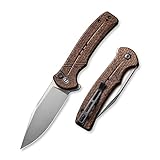 CIVIVI Folding Pocket Knife,Cogent Knife 14C28N Blade Brown Micarta Handle for EDC C20038D-6