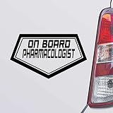 Custom Brother - ON Board Pharmacologist Black Color Car Laptop Wall Bumper Decal Sticker, DesA71