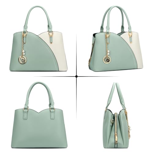 Image of KKXIU Triple Compartments Purses and Handbags for Women Fashion Ladies Satchel Shoulder Top Handle Bag