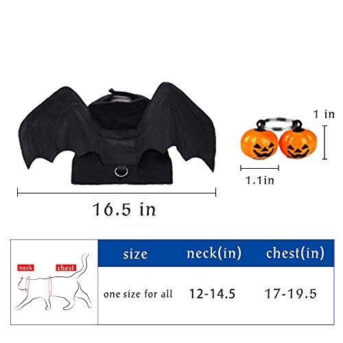 Tftsr Halloween Dogs And Cats Costumes, Funny Prank Costume, Vampire Cloak And Witch Hats, Bat Wings With Pumpkin Bells, For Medium & Large Pet, 4Pcs #TOP5