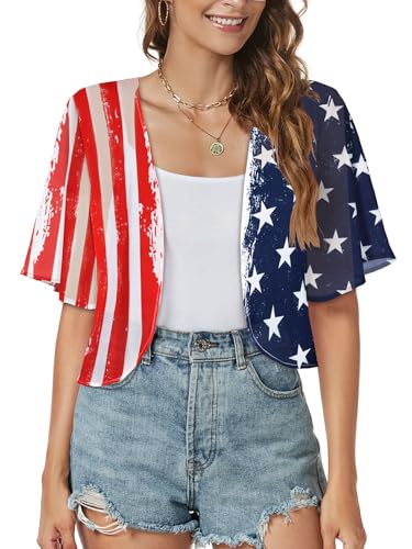 Image of ZNVGIRL Women Shrug Chiffon Cardigans Open Front Short Sleeve Bolero for Evening Dressy 2026
