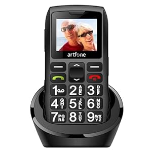 artfone C1+ Seniorenhandy ohne Vertrag | Dual SIM mit Notruftaste | Lange Standby-Zeit | Großtastenhandy mit Ladestation | Mobile Rentner Handy