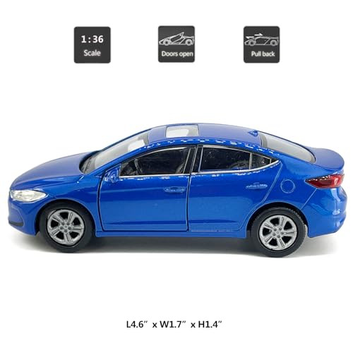 Modelo de Auto Hyundai Elantra a Escala 1:36 Azul miniatura 2