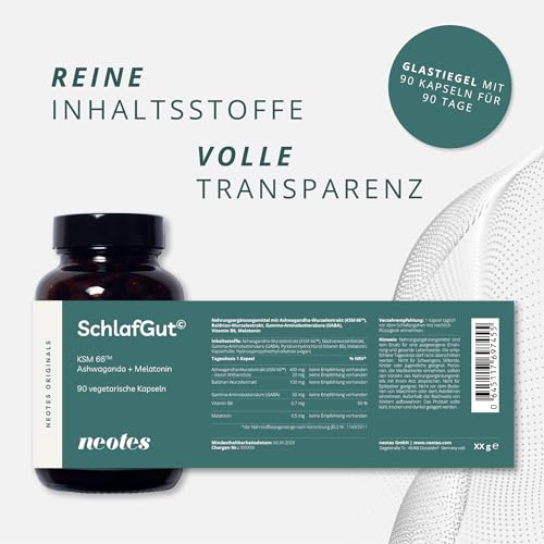 Melatonin-Tabletten mit Ashwagandha – 90 Kapseln zur Schlafunterstützung