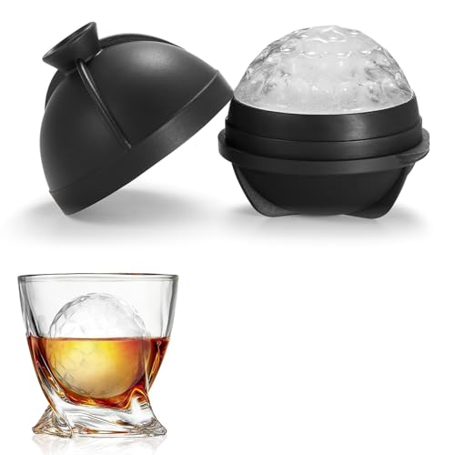 YSYONM Iceball Ball Maker Mold Silicone Sphere Ice Molds with Built-in Funnel 2.5'' Large Round Ice...