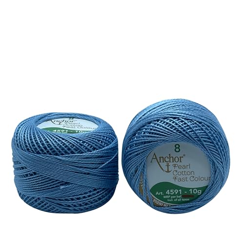 Image of Anchor Knitting Pearl Cotton Fast Colour Thread Yarn - Mercer Pearl Cotton 10gm Yarn (Thickness 1 mm) (Pack of 1 (0130)