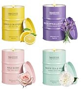 M&SENSE 4 Pack Candles for Home Scented Candle, Lemon Lavender Rose Sage Candle,Gift Set for Wome...
