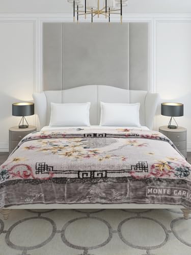 Image of Monte Carlo Double Bed Heavy Winter Blanket Marshal 2 Ply 850 GSM | 4.5 KG (240x220 CM), Cool Grey