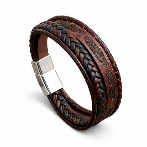 Image of Contemporary Casual Braided Leather Bracelet For Men /Boy's