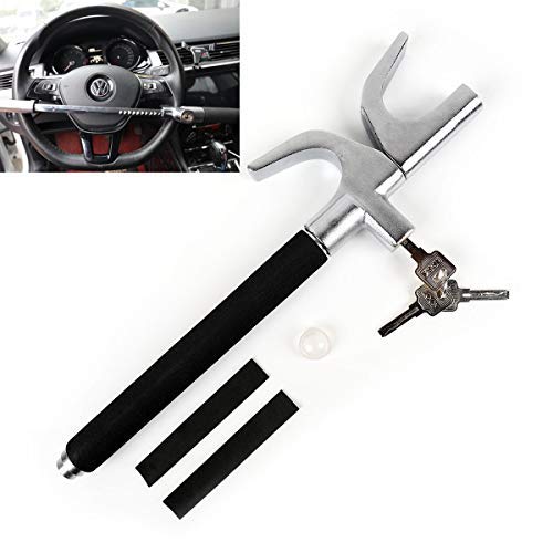 lootaan Steering Wheel Lock, the Club Anti Theft Device for Cars, Universal Car Club Steering Wheel Lock, Adjustable Anti-Theft Lock with 3 Keys and Emergency Hammer Function