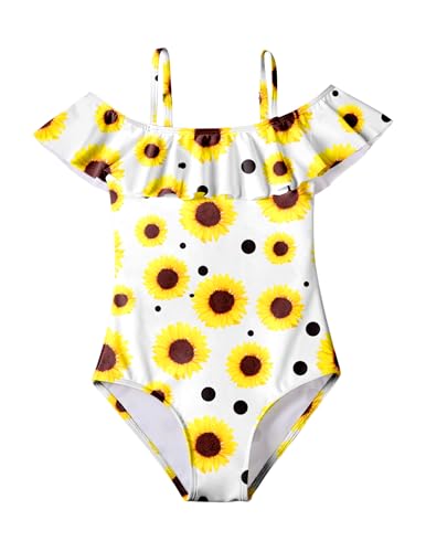 Arshiner Niña Trajes de Baño de Una Pieza Hawaiano Volantes Verano Bandolera Casual Bañador para Niña 11-12 Años