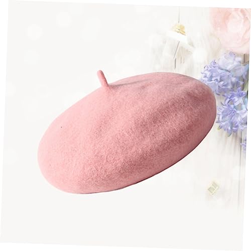 BESPORTBLE Wool Beret Warm Pink Hat for Outdoor Fashion for Lightweight Washable for Daily Wear Special Occasions2